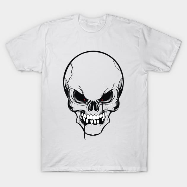 skull , dead , death , bones , skeleton , engraving , woodcut ,macabre , floral , graveyard,horror , linocut ,  skulls T-Shirt by Otaka-Design